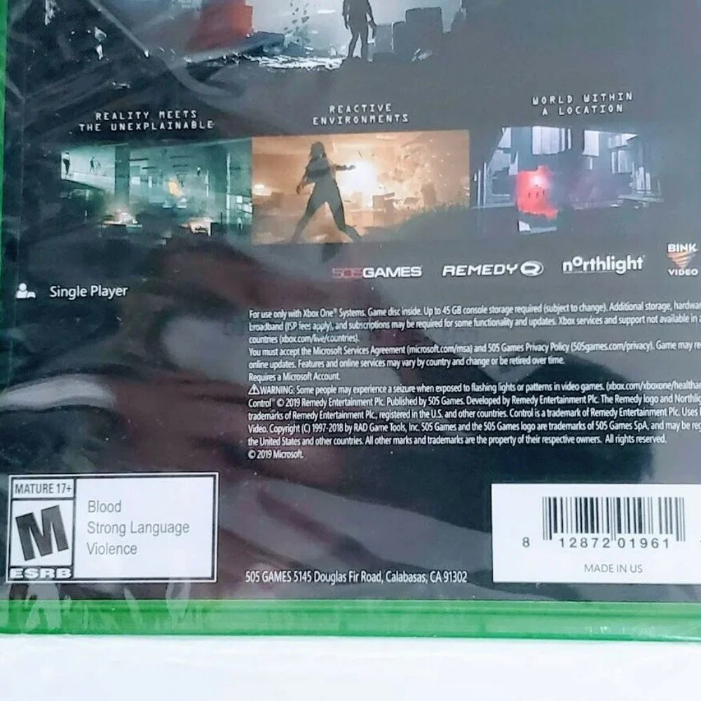 Control Xbox One 505 Games Remedy Microsoft XB1 Video Game Northlight New Sealed